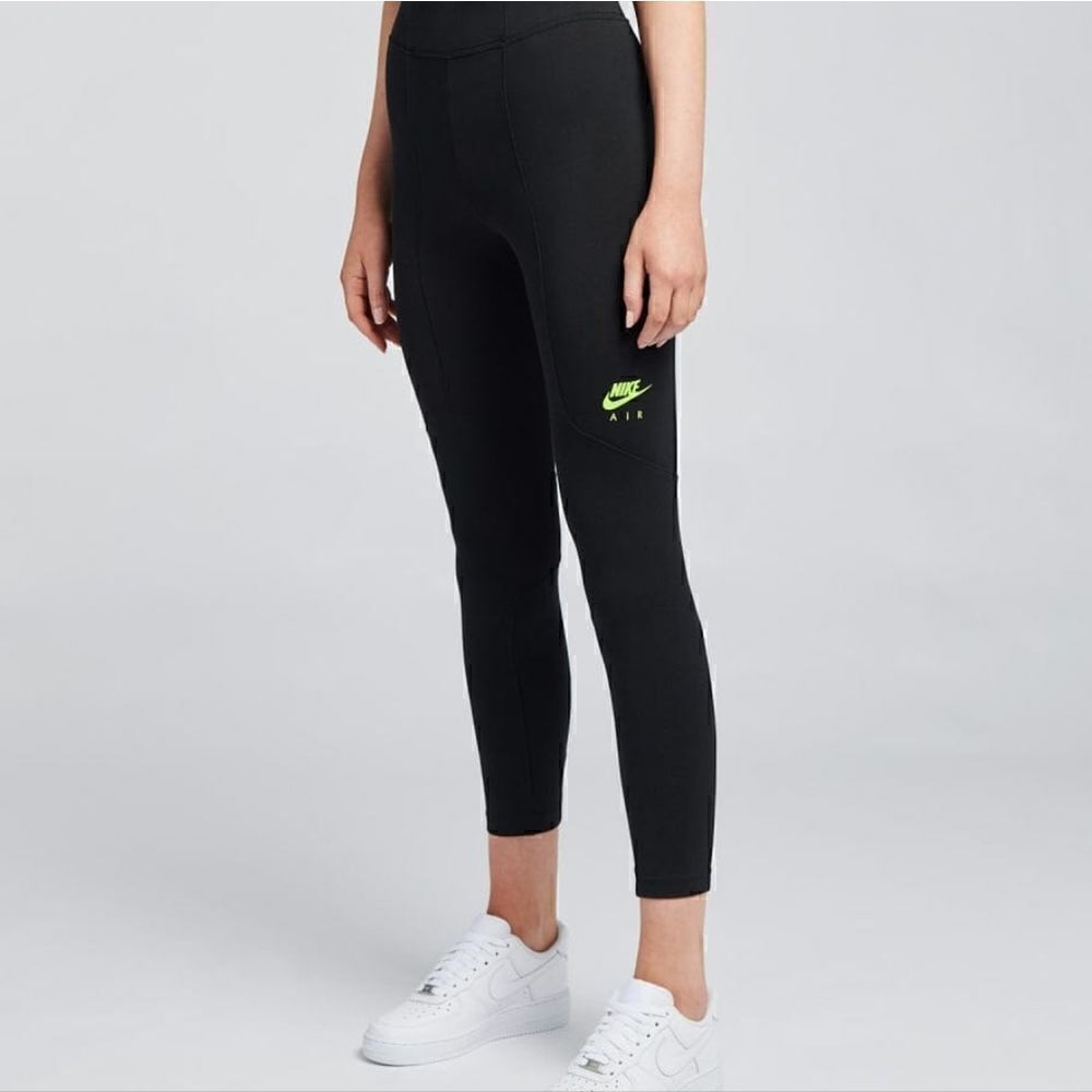 Nike Air Max Women's Leggings Tights Compression Pants Black Volt Size Small S